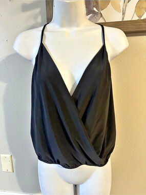 Black Wrap-Front Camisole Like New